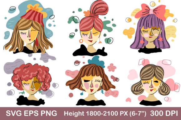 Abstract Women Patterns: Graphics & Illustrations for Real Publishing