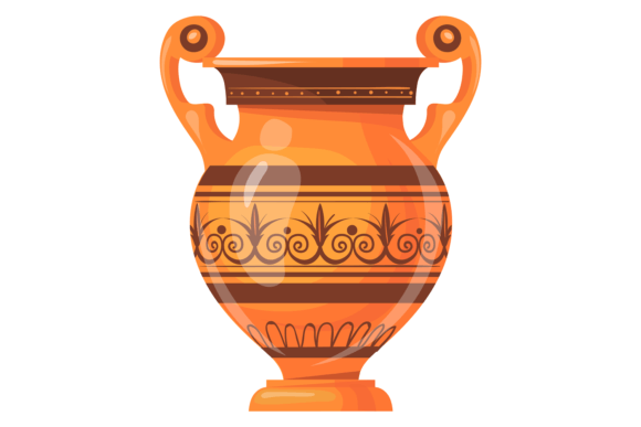 Ancient Urn Graphics: Antique Cartoon Pottery Illustrations