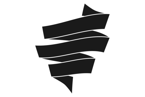 Black Ribbon Banner Silhouette. Decorati Graphics