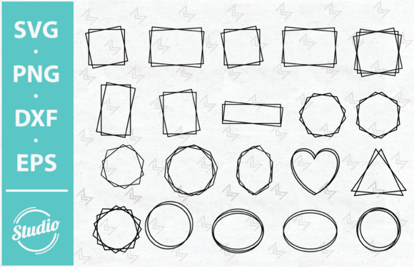 Border SVG, Double Frame SVG: Decorative Graphics for Crafts