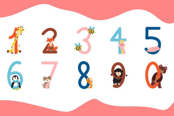 Cute Animal Decorative Numbers: Playful Graphic Templates