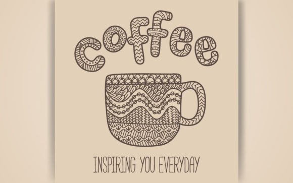 Decorative Coffee Coloring Pages Amp Graphics