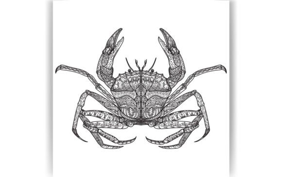 Decorative Crab Graphics for Coloring Pages & Amp Crafts
