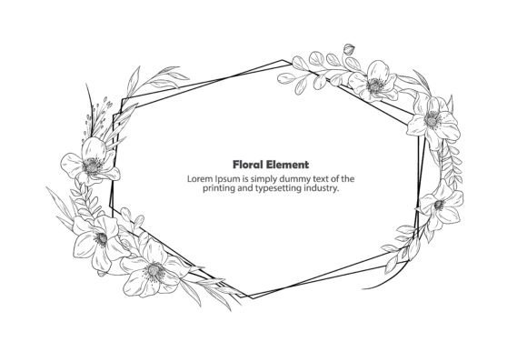 Decorative Floral Element Silhouette: Graphics & Graphic Templates