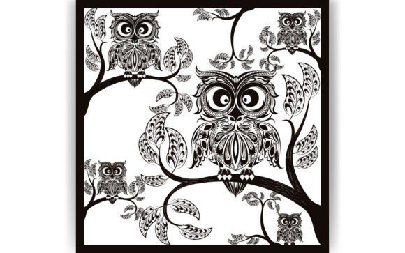 Decorative Owl Coloring Pages Graphics
