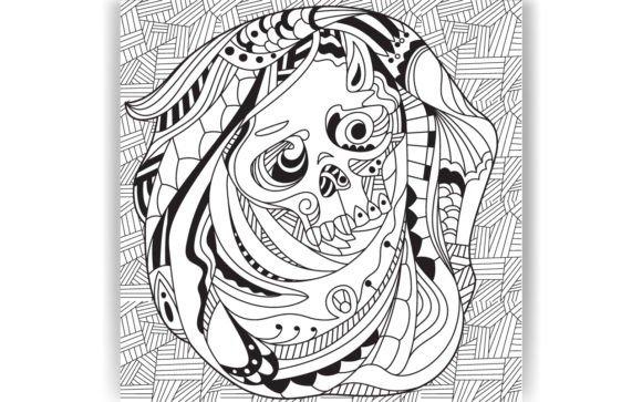Decorative Skull Coloring Page Book