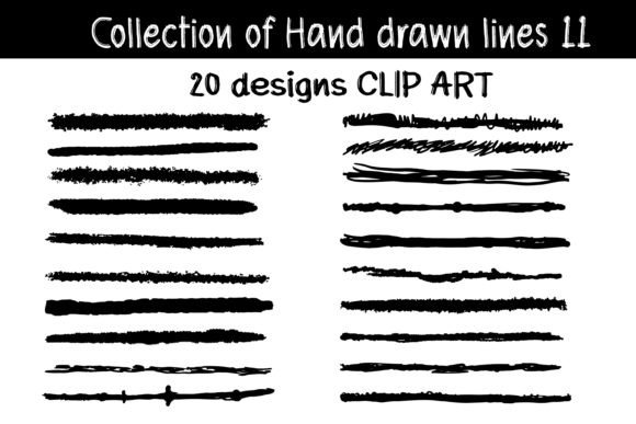 Freehand Line, Brush Stroke Hand-drawn Graphics & Illustrations