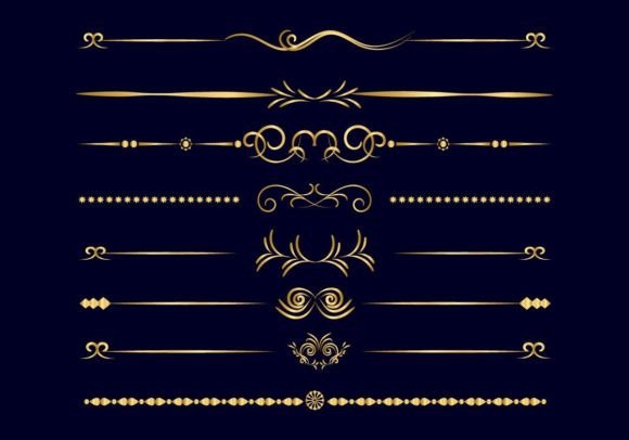 Golden Decorative Floral Luxury Frame Graphics