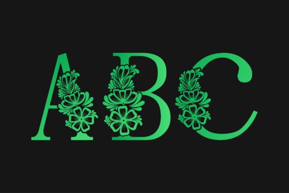 Green Decorative A to Z Alphabets Design