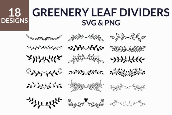 Greenery Leaf Divider Bundle Decorative