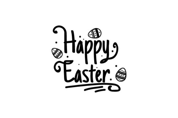 Happy Easter Lettering Typography Graphics & Illustrations