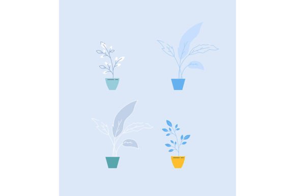 Houseplants SVG Graphics & Illustrations Set