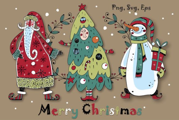 Merry Christmas Doodles PNG SVG: Festive Graphics & Illustrations