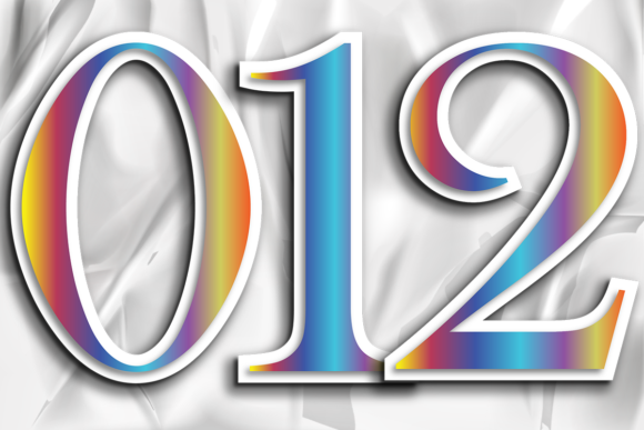 New PNG Numbers Design Color Gradient: Graphics & Illustrations