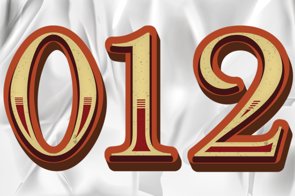 Numbers Vector Design Retro Color Style Graphics & Illustrations