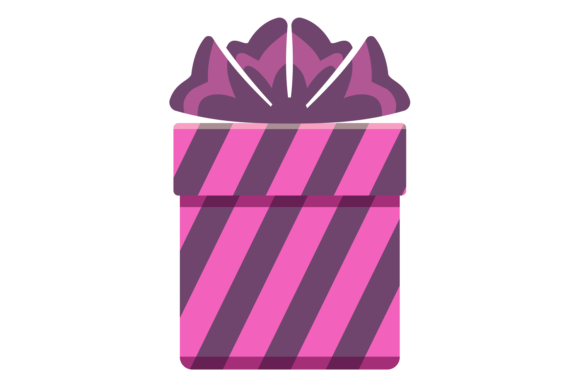 Pink Gift Box. Cute Striped Wrapping Pap Graphics
