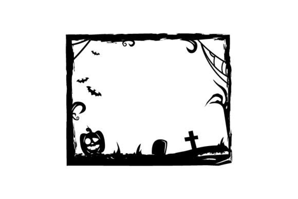 Silhouette Halloween Frame Art Design Graphics & Illustrations