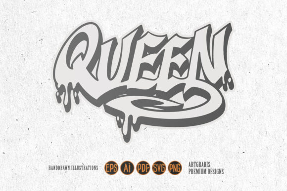 Silhouette Queen Text Lettering Font: Graphics & Illustrations for Local Branding
