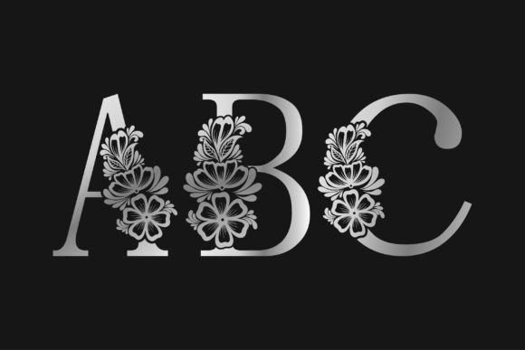 Silver Metal Decorative ABC Alphabets: Graphics for Crafts & Content