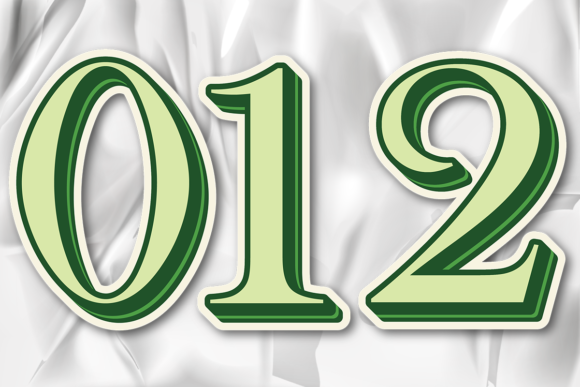 Vector Number Design Sticker Color Green: Graphics & Illustrations