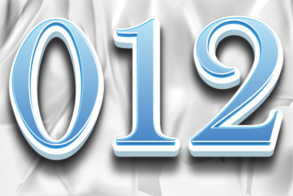 Vector Numbers Design White Blue Color