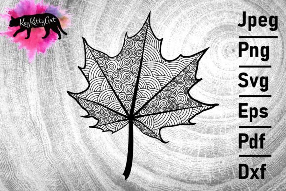 Zentangle Leaf of the Tree Maple: Graphics & Illustrations for Local Branding